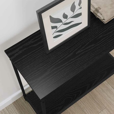 Wandtafel met plank Zwart eiken 75 x 30.5 x 75 cm Bewerkt hout 4