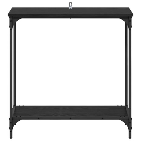 Wandtafel met plank Zwart eiken 75 x 30.5 x 75 cm Bewerkt hout 5