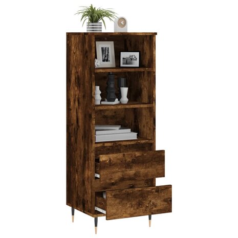 Hoge kast 40x36x110 cm bewerkt hout gerookt eiken 4