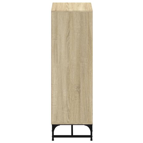 Hoge kast met glazen deuren 35x37x120 cm sonoma eikenkleurig 7
