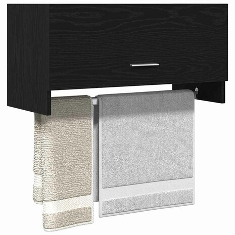 Kledingkast met opslag Zwart 70 x 32.5 x 35 cm Bewerkt hout 3
