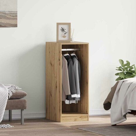 Kledingkast met plank artisanaal eikenkleurig 41 x 48 x 102 cm 1