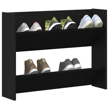 Wand Schoenenkast met plank Anders Zwart eiken Bewerkt hout 3