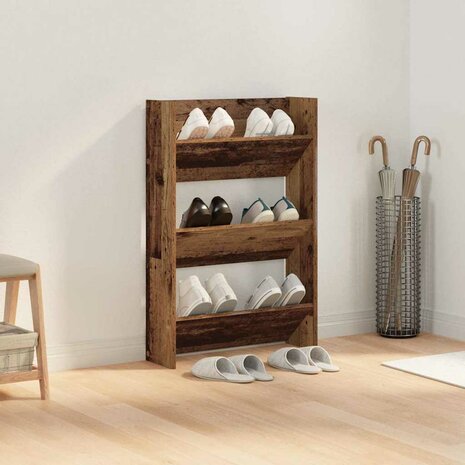 Wand Schoenenkasten met plank Anders Oud hout Bewerkt hout 4