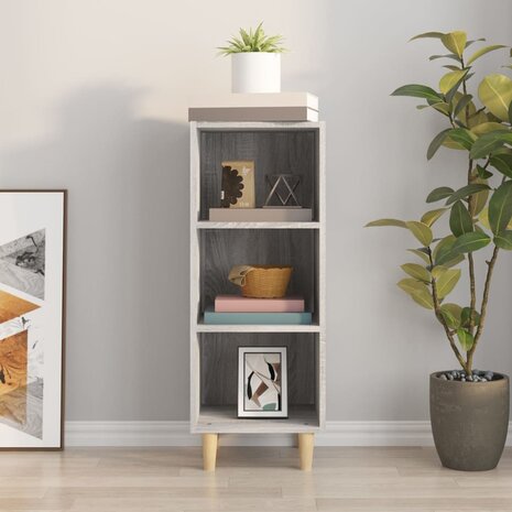 Dressoir 34,5x32,5x90 cm bewerkt hout grijs sonoma eikenkleurig 3