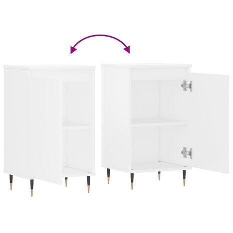 Dressoir 40x35x70 cm bewerkt hout wit 9