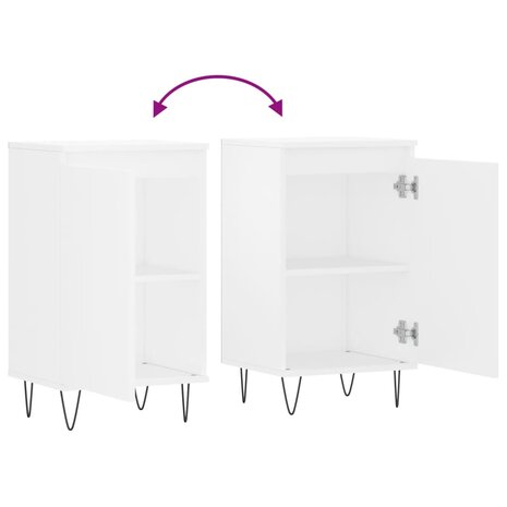 Dressoir 40x35x70 cm bewerkt hout wit 9