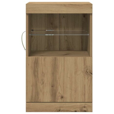 Dressoir artisanaal eikenkleurig 41 x 37 x 67 cm Bewerkt hout 6