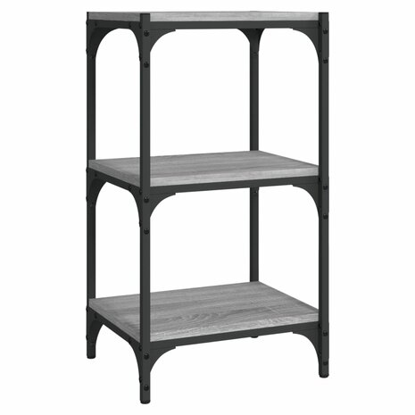 Boekenkast 40x33x70,5 cm hout en staal grijs sonoma eikenkleur 2