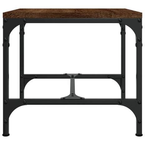 Bijzettafel 40x40x35 cm bewerkt hout bruin eikenkleur 5