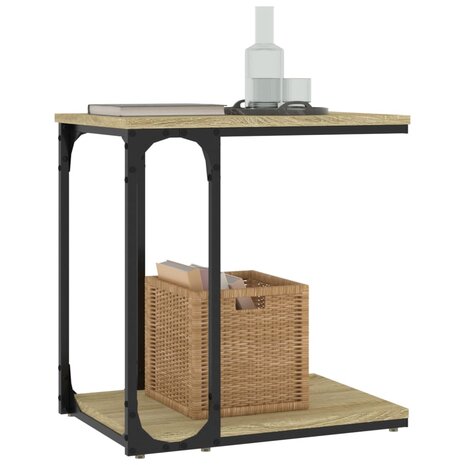 Bijzettafel 50x35x52 cm bewerkt hout sonoma eikenkleurig 4