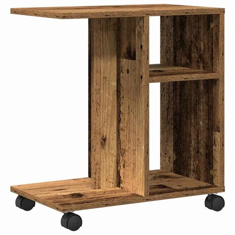 Bijzettafel met plank Oud hout 50 x 30 x 55 cm Bewerkt hout 5