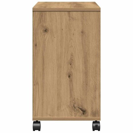 Bijzettafel met plank artisanaal eikenkleurig 50 x 30 x 55 cm 7