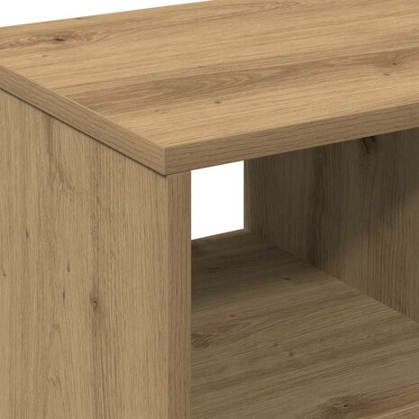 Bijzettafel met plank artisanaal eikenkleurig 50 x 30 x 55 cm 8