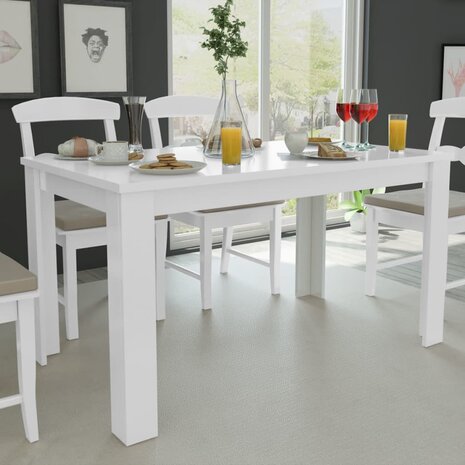 Eettafel 140x80x75 cm wit 1