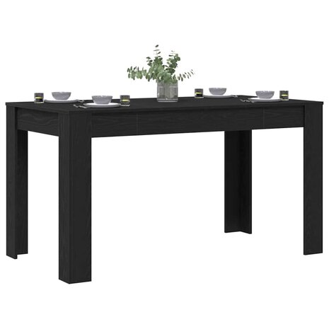 Eettafel Zwart eiken 140 x 74.5 x 76 cm Bewerkt hout 3
