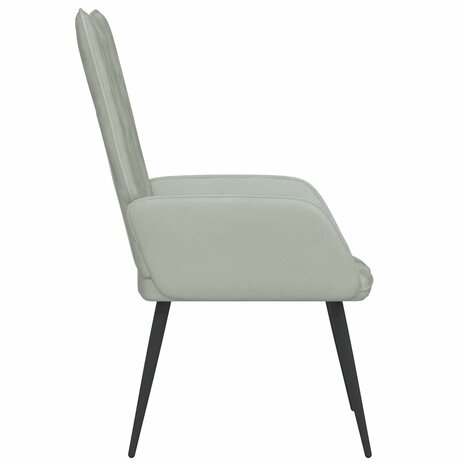 Relaxstoel fluweel lichtgrijs 4