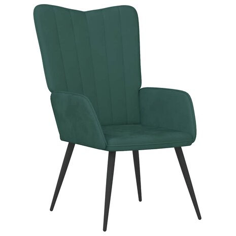 Relaxstoel fluweel donkergoen 2