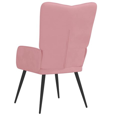 Relaxstoel fluweel roze 5