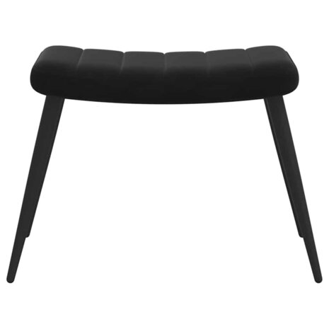 Relaxstoel met voetenbank fluweel zwart 9