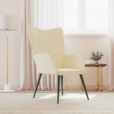 Relaxstoel stof crèmekleurig 1