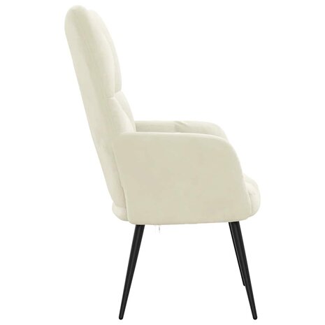 Relaxstoel fluweel crèmewit 4