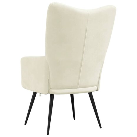 Relaxstoel fluweel crèmewit 5