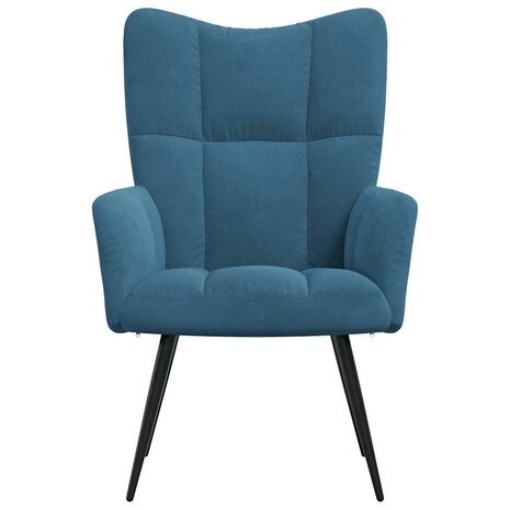 Relaxstoel fluweel blauw 3