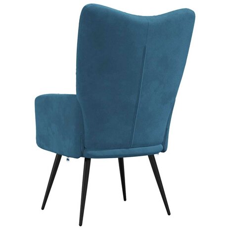 Relaxstoel fluweel blauw 5
