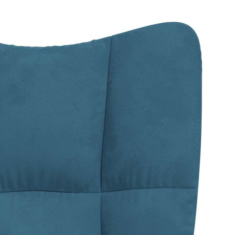 Relaxstoel fluweel blauw 6