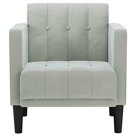 Fauteuil met armleuningen Lichtgrijs 53 cm Fluweel 3