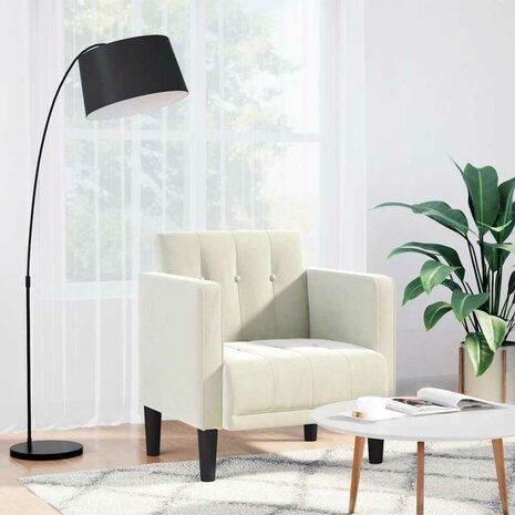 Fauteuil met armleuningen crème 53 cm fluweel 1