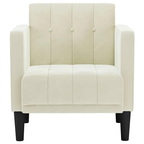 Fauteuil met armleuningen crème 53 cm fluweel 3