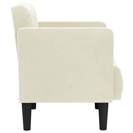 Fauteuil met armleuningen crème 53 cm fluweel 4