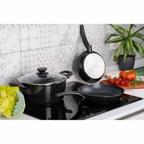 Casserolepan met deksel Fagor VIVANT 20 NEGRA Zwart Aluminium 6 L 2