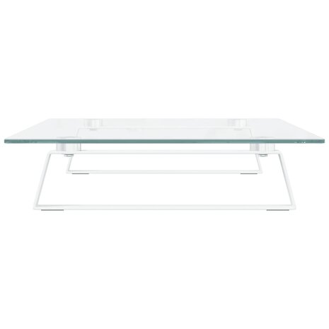 Monitorstandaard 60x35x8 cm gehard glas en metaal wit 5