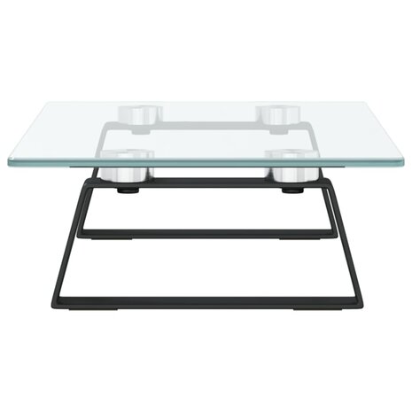 Monitorstandaard 40x20x8 cm gehard glas en metaal zwart 5