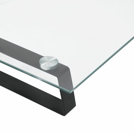 Monitorstandaard 40x20x8 cm gehard glas en metaal zwart 7