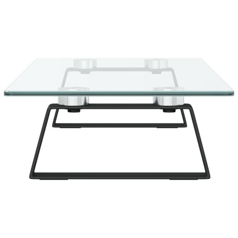 Monitorstandaard 60x20x8 cm gehard glas en metaal zwart 5