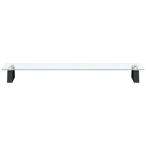 Monitorstandaard 80x20x8 cm gehard glas en metaal zwart 4