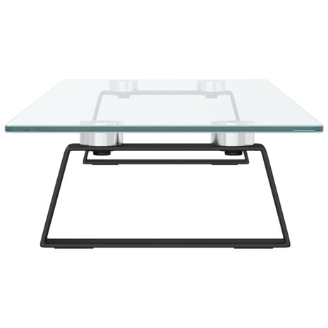 Monitorstandaard 80x20x8 cm gehard glas en metaal zwart 5