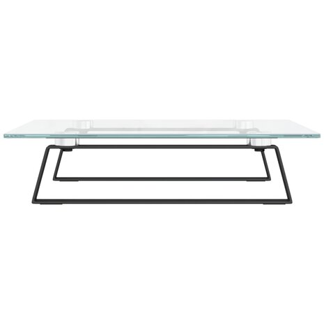 Monitorstandaard 40x35x8 cm gehard glas en metaal zwart 5