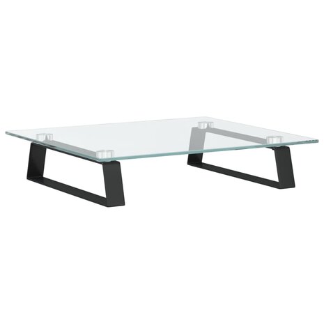 Monitorstandaard 40x35x8 cm gehard glas en metaal zwart 6