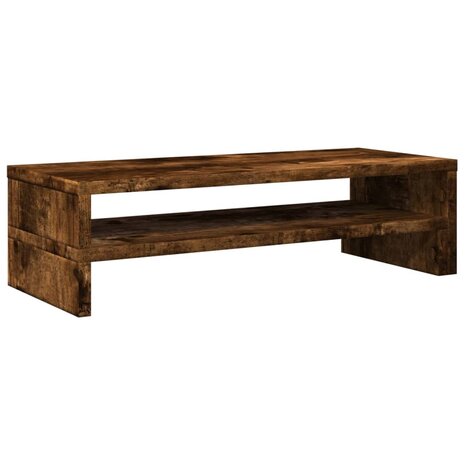 Monitorstandaard 54x22x15 cm bewerkt hout gerookt eikenkleurig 6