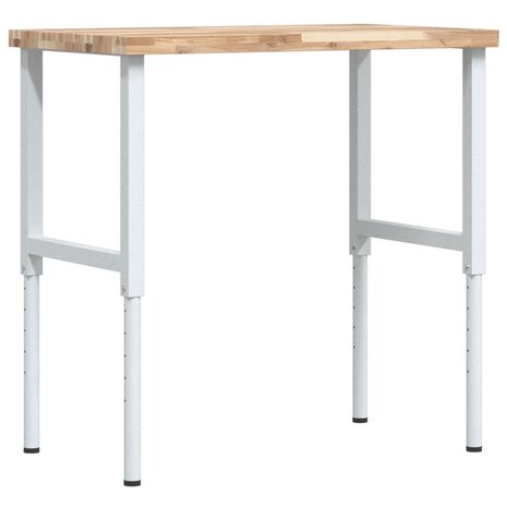 Werkbank rechthoekig 100x60x(73-99,5) cm massief acaciahout 7