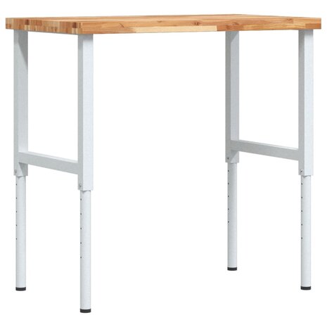 Werkbank rechthoekig 100x60x(73-99,5) cm massief acaciahout 2
