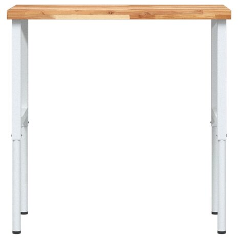 Werkbank rechthoekig 100x60x(73-99,5) cm massief acaciahout 4