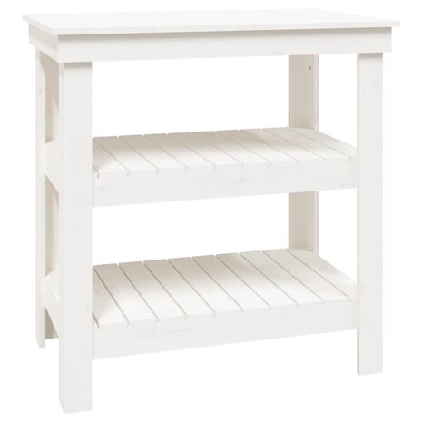 Werkbank 78,5x50x80 cm massief grenenhout wit 2