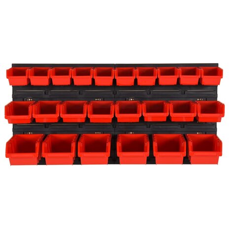 26-delige Sorteersysteemset 77x39 cm polypropeen rood en zwart 2