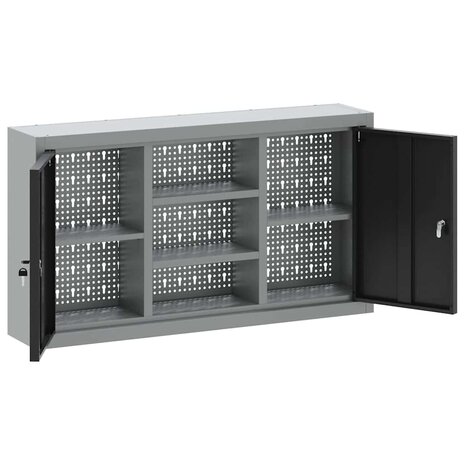 Gereedschapskast met plank Zwart en grijs 100 x 20 x 55 cm 5